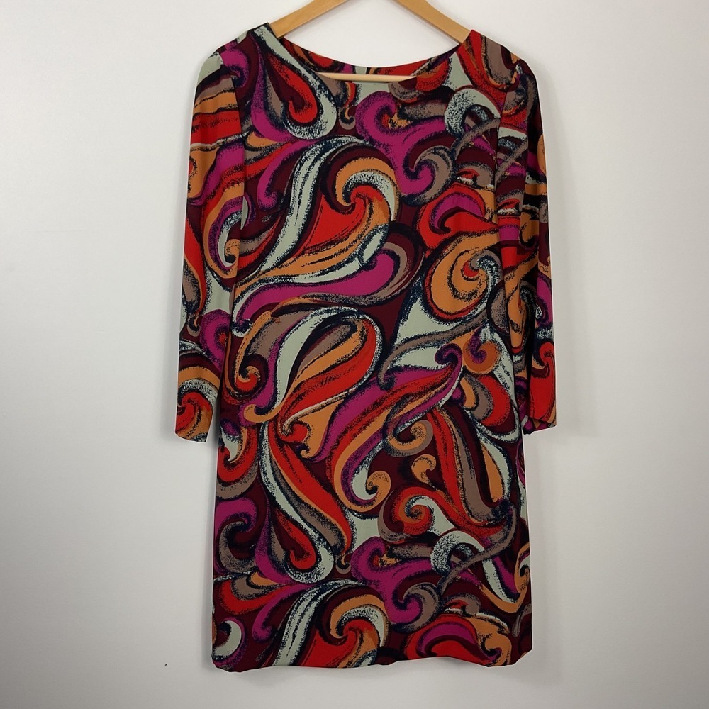Maeve Anthropologie Flavia‎ Swirl Print Shift Dress XS